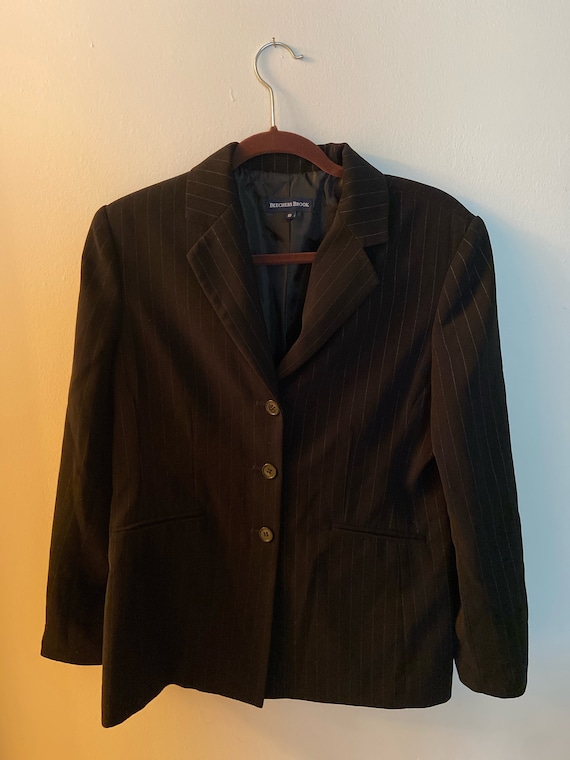 Vintage black pinstriped minimalist blazer   / cl… - image 10