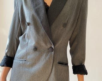 Vintage jaren 80 double-breasted blazer: oversized herenkleding