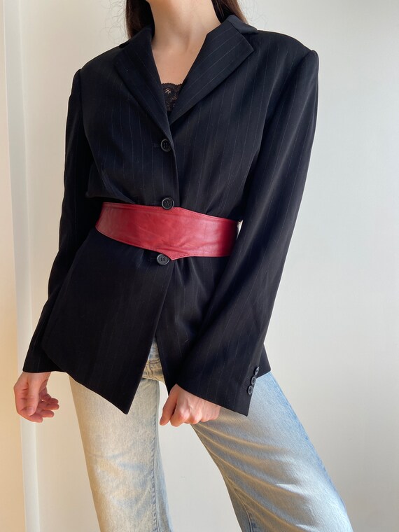 Vintage black pinstriped minimalist blazer   / cl… - image 6