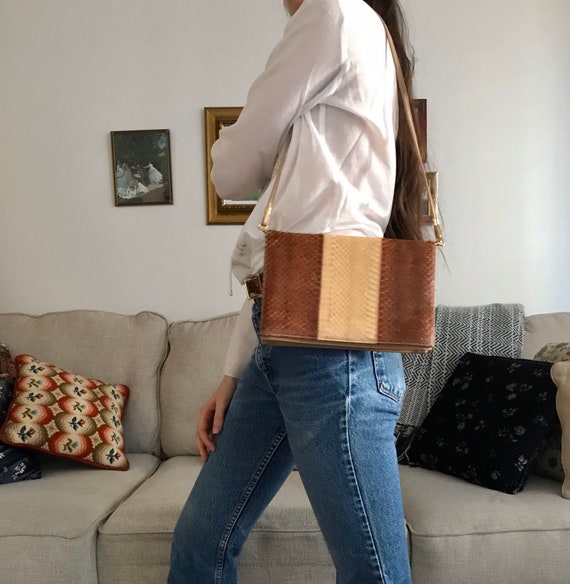 Vintage 70s seventies two tone bronze beige boho h