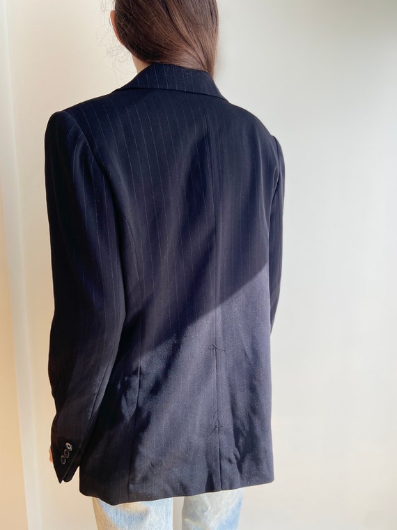 Vintage black pinstriped minimalist blazer   / cl… - image 8