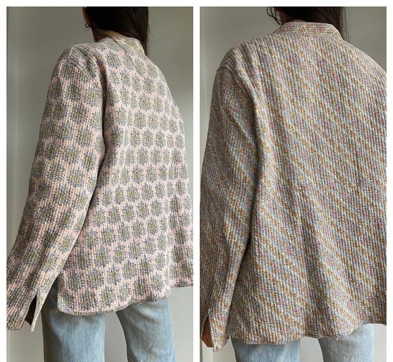 Vintage reversible floral quilted jacket / pastel… - image 9