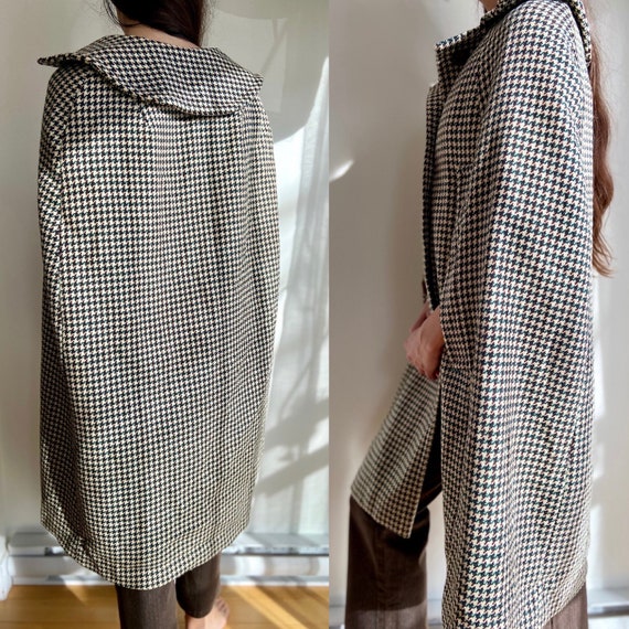 Vintage plaid houndstooth tweed cape / 60s 70s do… - image 5