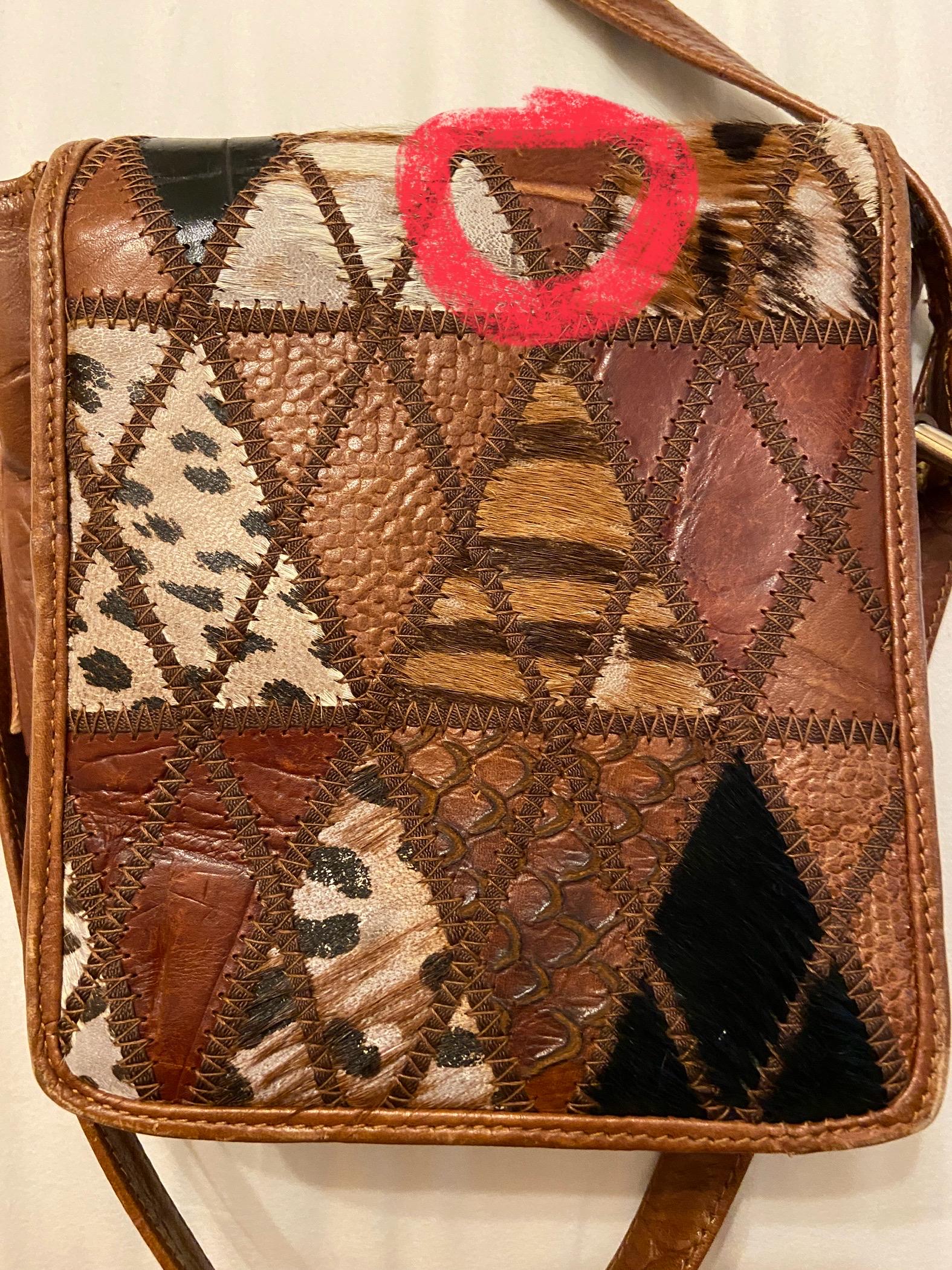 Vintage Leather Dog Applique Bag Patchwork Y2K Baddie indie Boho 90s Directly from the 2000s archives. ?✨ Bringing you the  main image 4