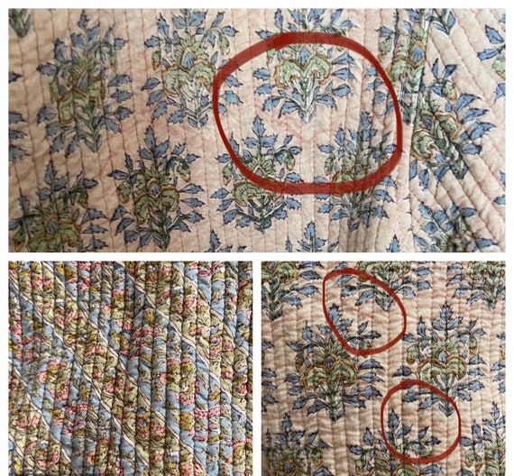 Vintage reversible floral quilted jacket / pastel… - image 10
