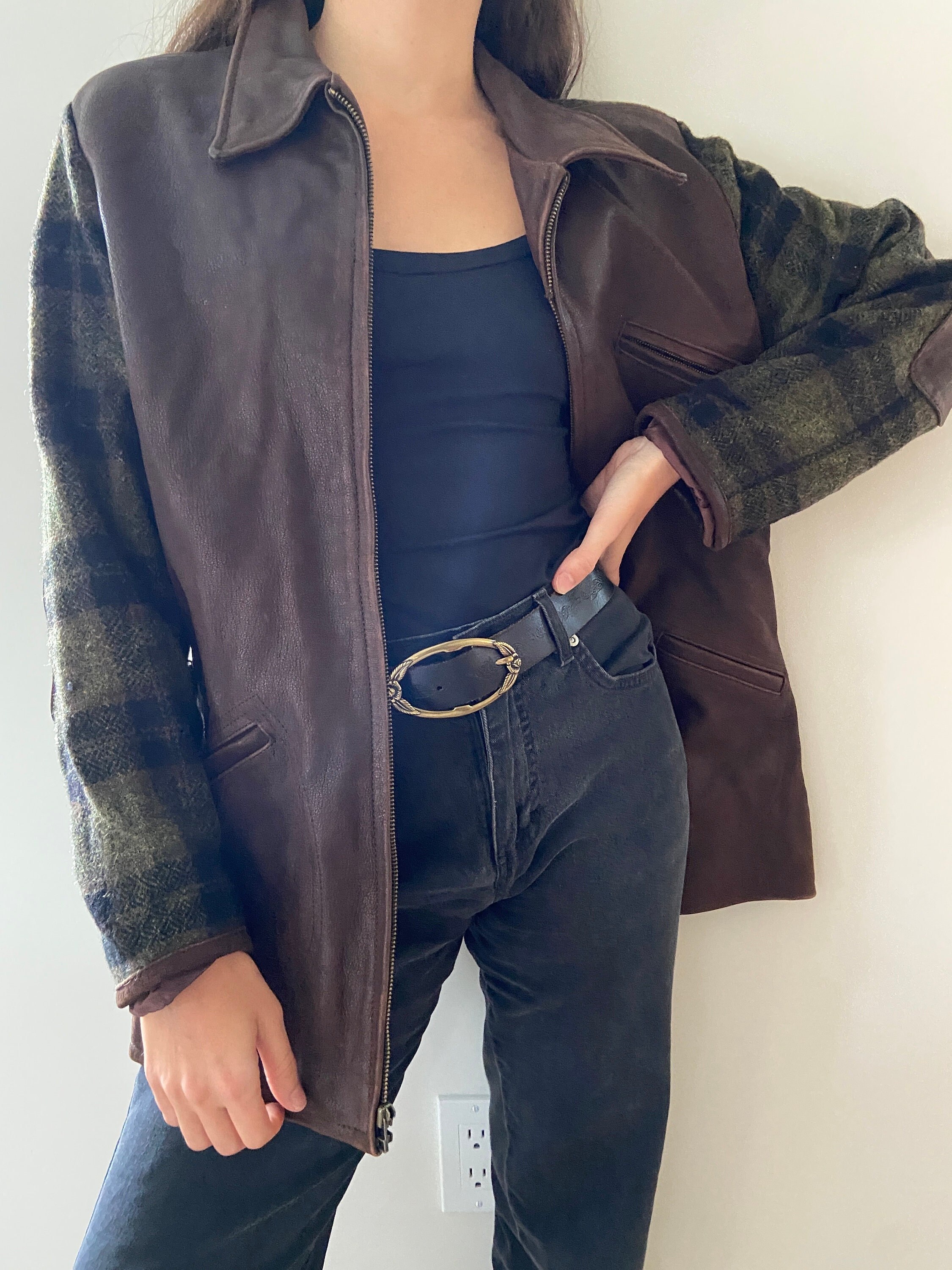 Vintage Leather Gap Jacket - Etsy
