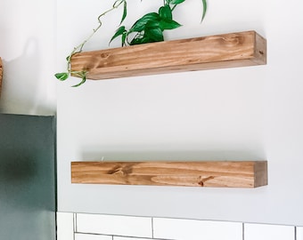 Floating shelves | Wood floating shelves | Shelves for kitchen | decorative shelves | shelves for bathroom | farmhouse shelves | handmade