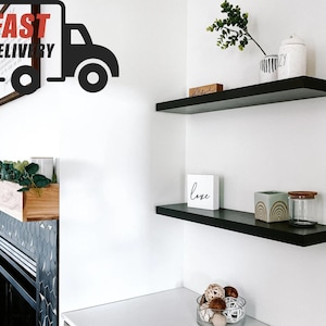 Black Floating Shelves | Floating Shelves | Black Shelves | Black Shelf | Floating Kitchen Shelf | Custom Floating Shelf | Laundry Room
