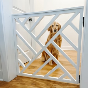 Barrera de seguridad para escaleras / Barrera de seguridad a medida para escaleras / Barrera para perros / Barrera de seguridad moderna / Barrera para escaleras / Puerta holandesa de media hoja / Barrera de seguridad geométrica