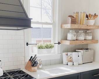 Floating Shelves | Floating Shelf | Floating Kitchen Shelves | Kitchen Shelves | Floating Wood Shelves | Laundry Room Shelves | Custom