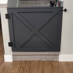 Custom Black gate | Baby gate | Pet gate | Stairway gate| Black wooden baby gate| Farmhouse gate| Barn door baby gate| Baby gate for stairs