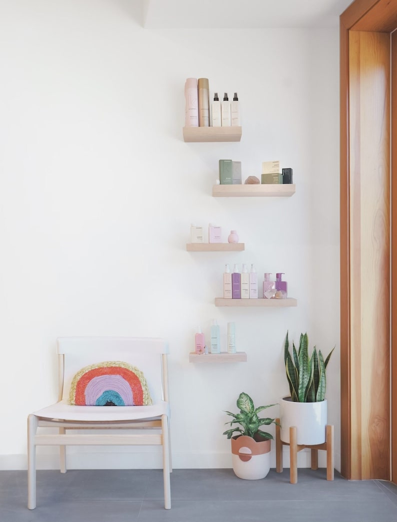 Solid Wood Floating Shelves Easy to Install Maple Floating Etsy