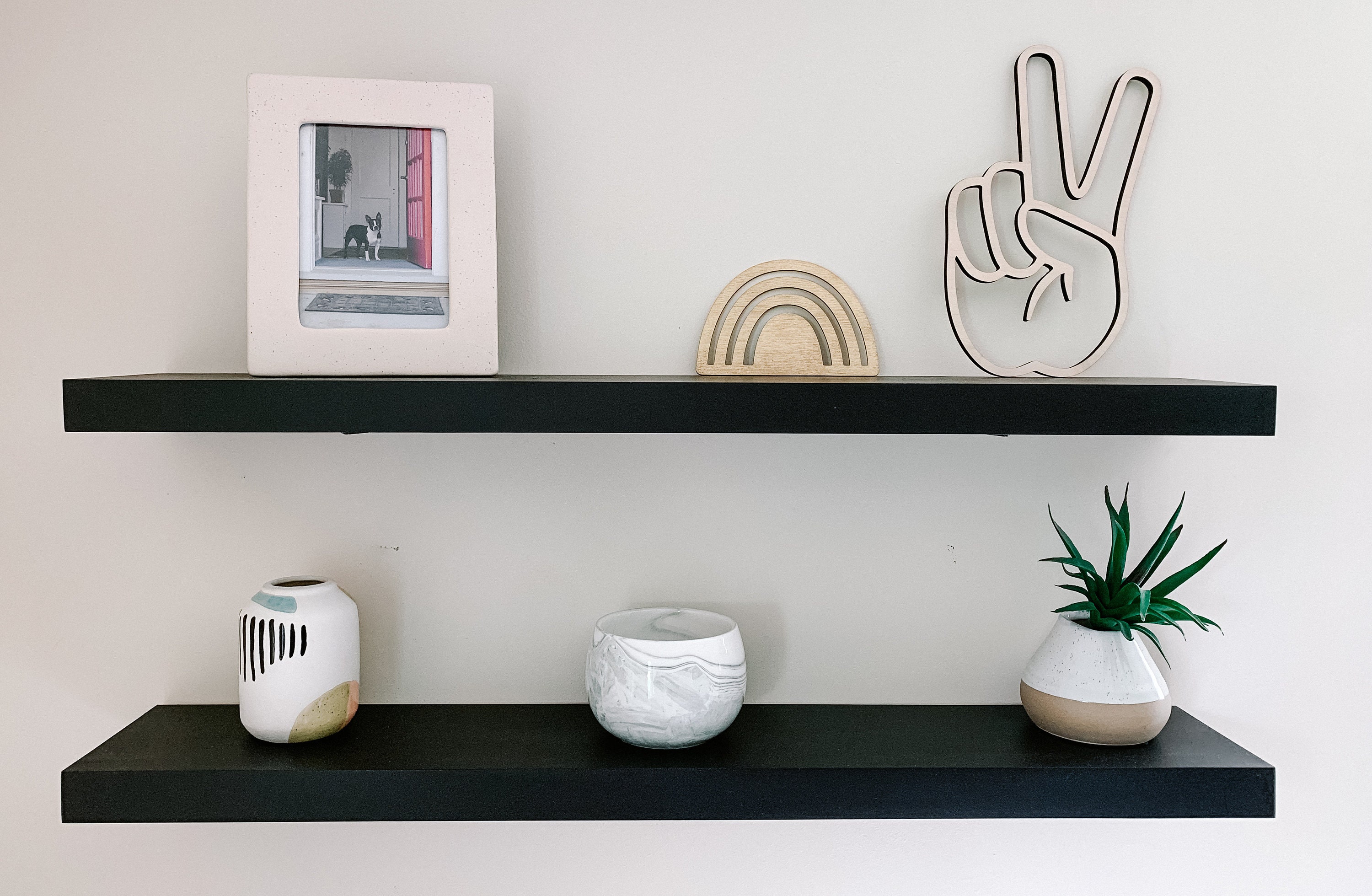 Black Solid Wood Floating Shelves Black Floating Shelves Etsy