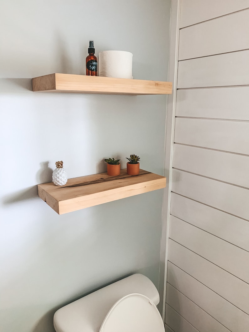 Solid Wood Floating Shelves Easy to Install Maple Floating Etsy