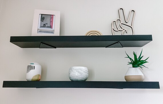 Black floating shelves kitchen online