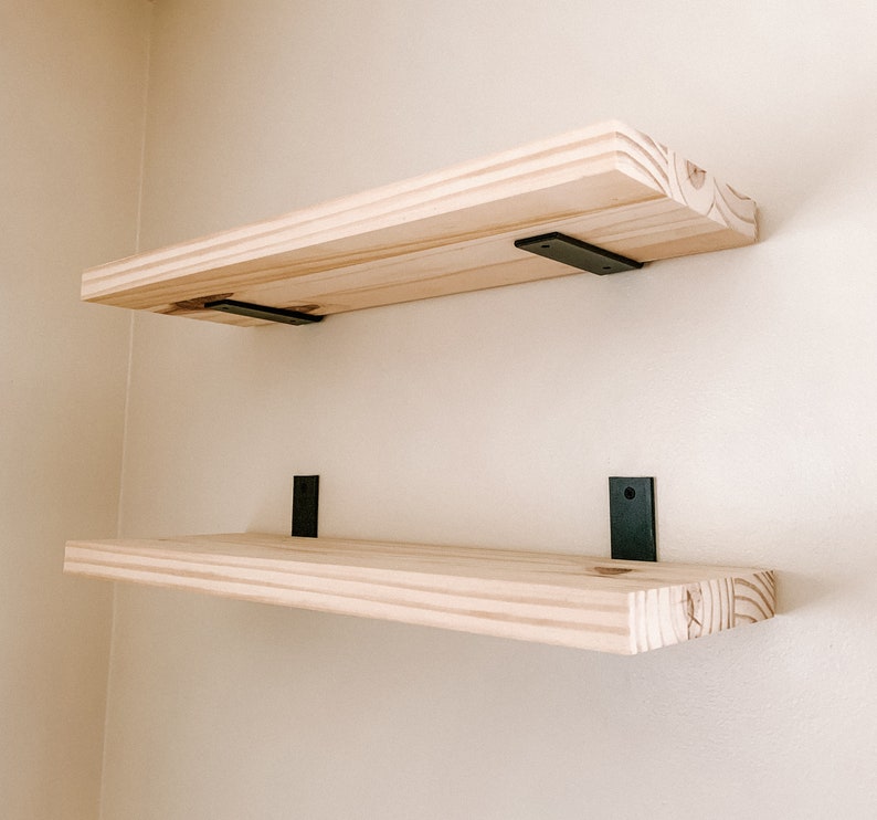 Special Walnut Industrial Wood Shelves Shelves Bracketed Etsy