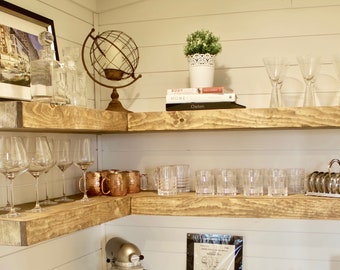 Floating Shelves | Floating Shelf | Floating Kitchen Shelves | Kitchen Shelves | Floating Wood Shelves | Laundry Room Shelves | Custom