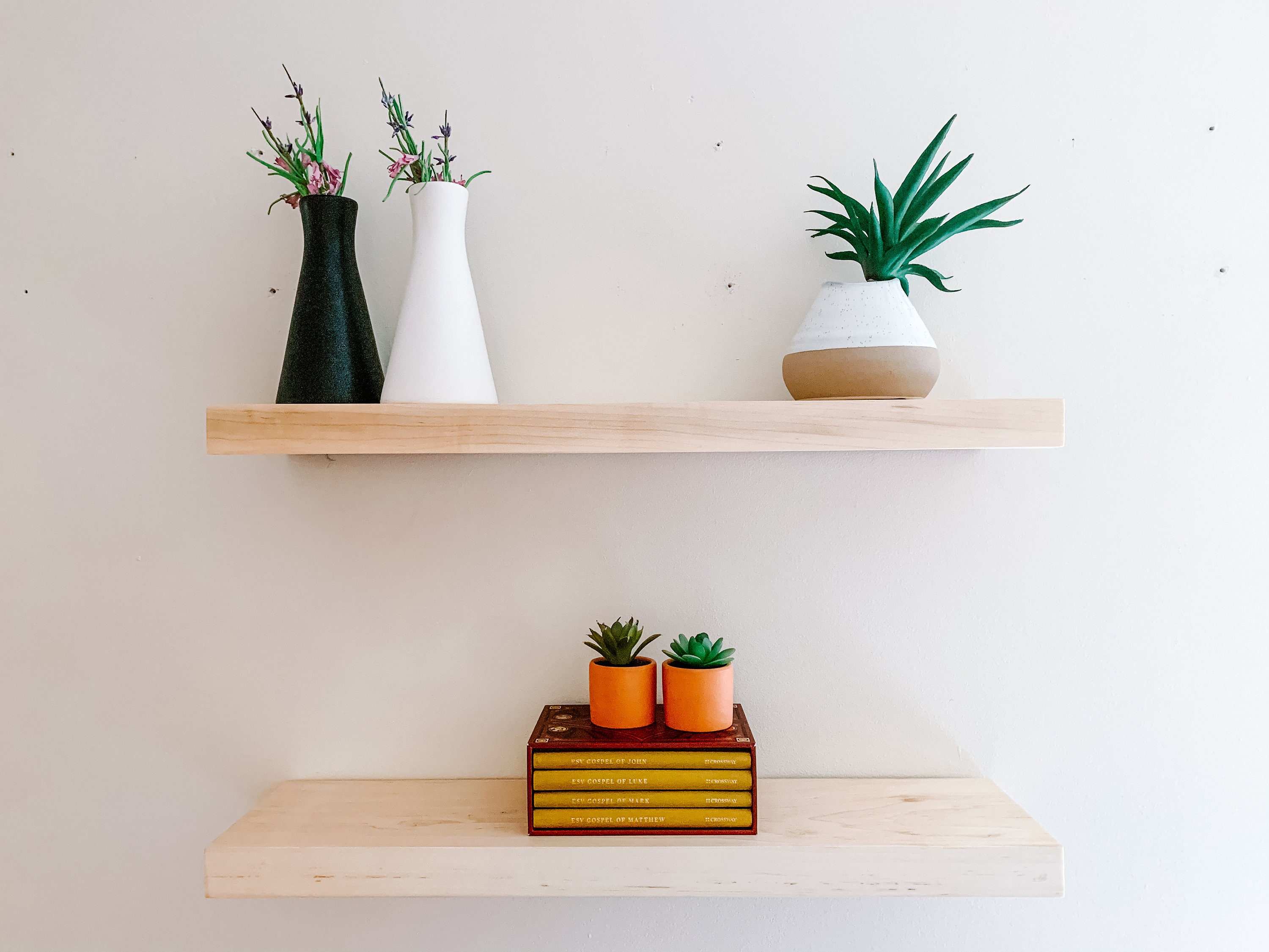 Solid Wood Floating Shelves Easy to Install Maple Floating Etsy