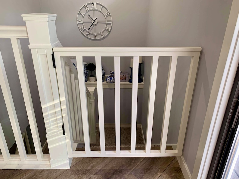 Custom Spindle Wooden Gate Baby Gate Stairway Gate White Etsy