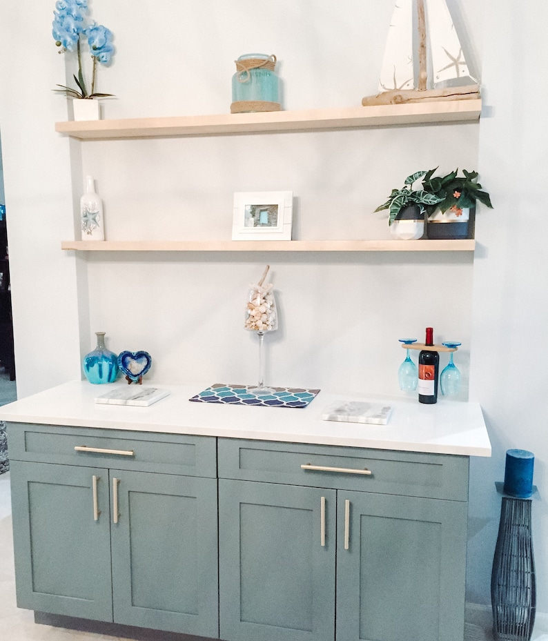 Solid Wood Floating Shelves Easy to Install Maple Floating Etsy