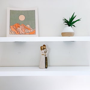 White solid wood floating shelves | White floating shelves | Easy To Mount | Solid wood floating shelf | Handmade floating shelf | Solid