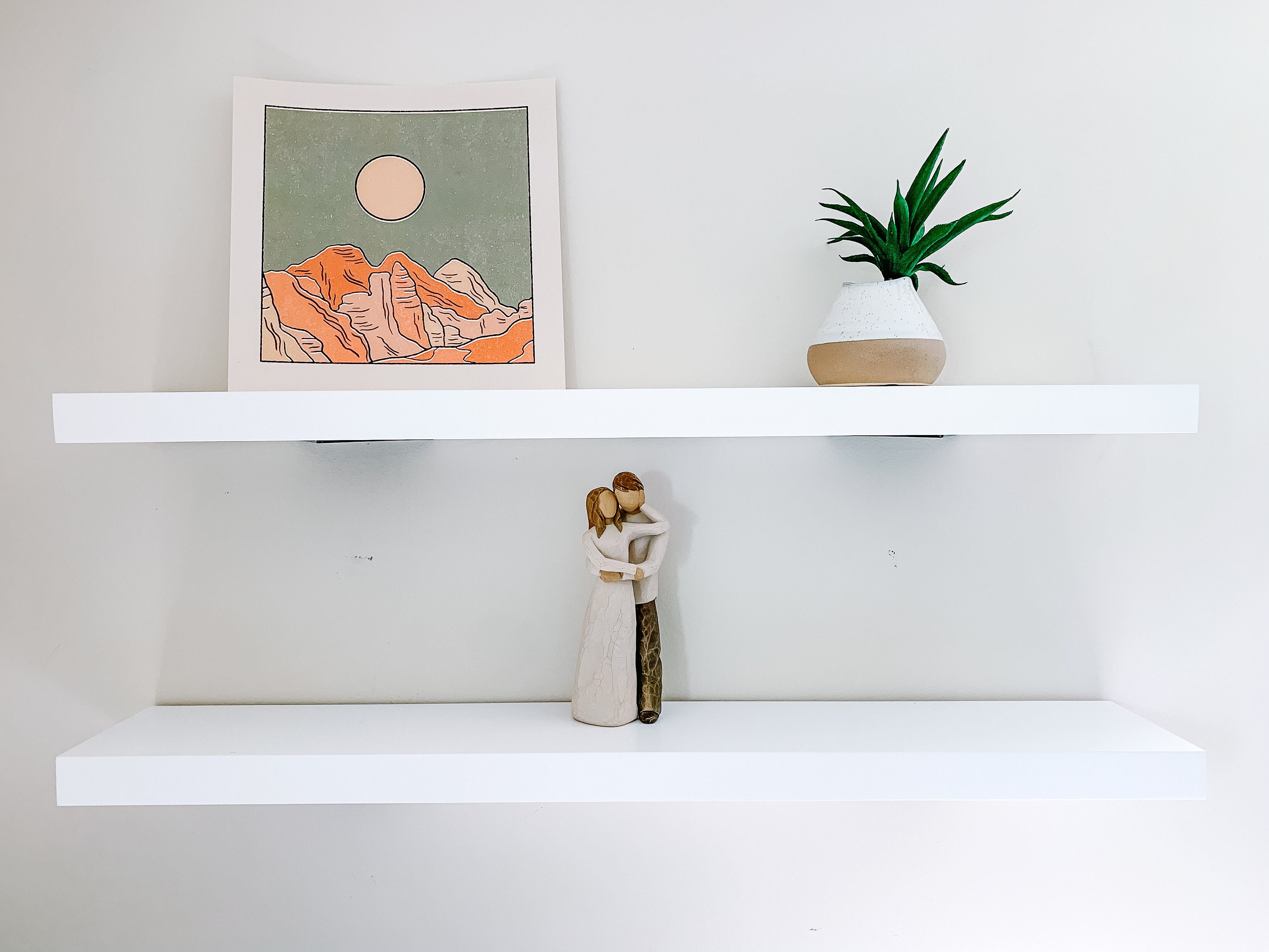 White Solid Wood Floating Shelves White Floating Shelves Etsy