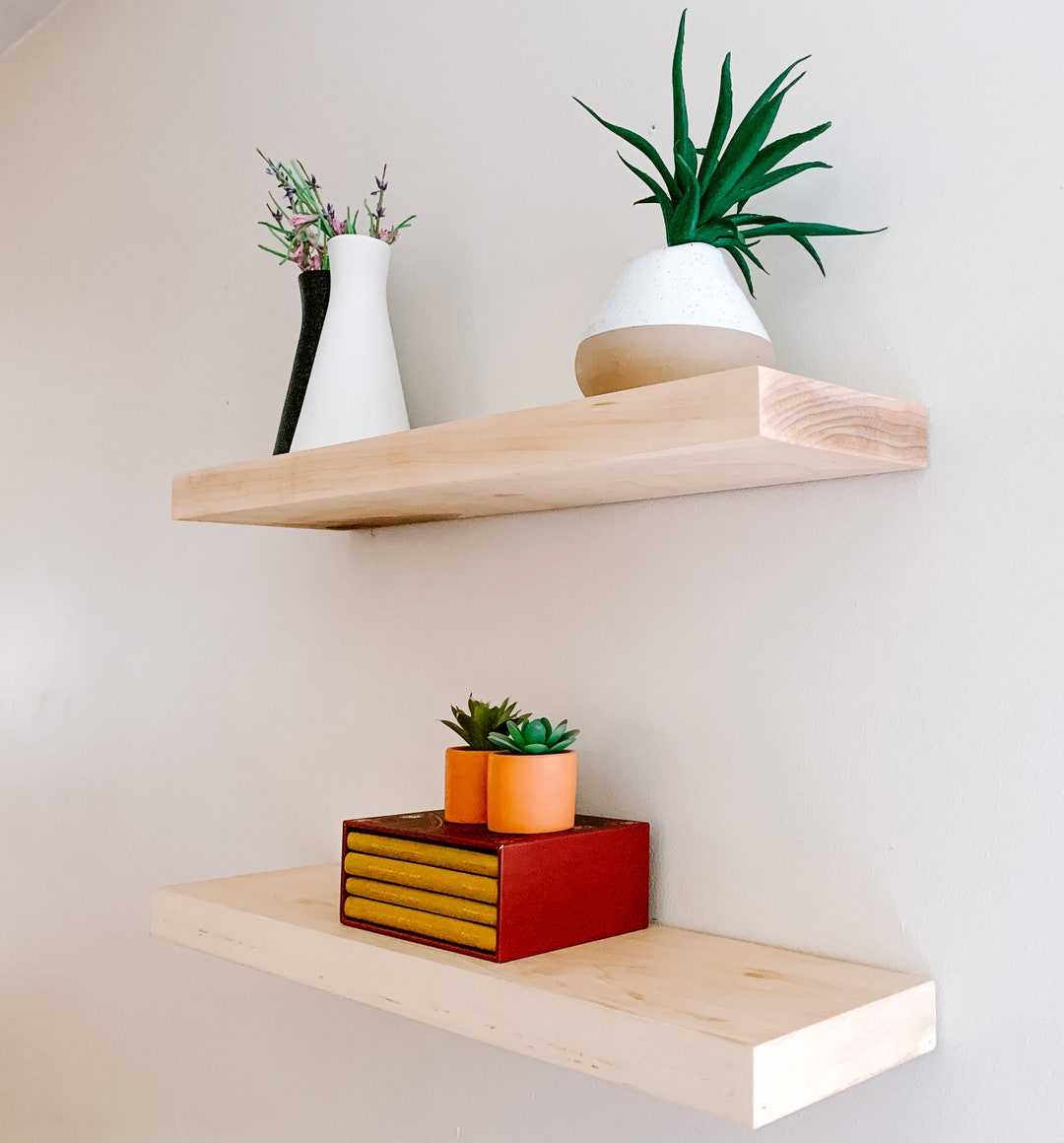 Solid Wood Floating Shelves Easy to Install Maple Floating Shelves