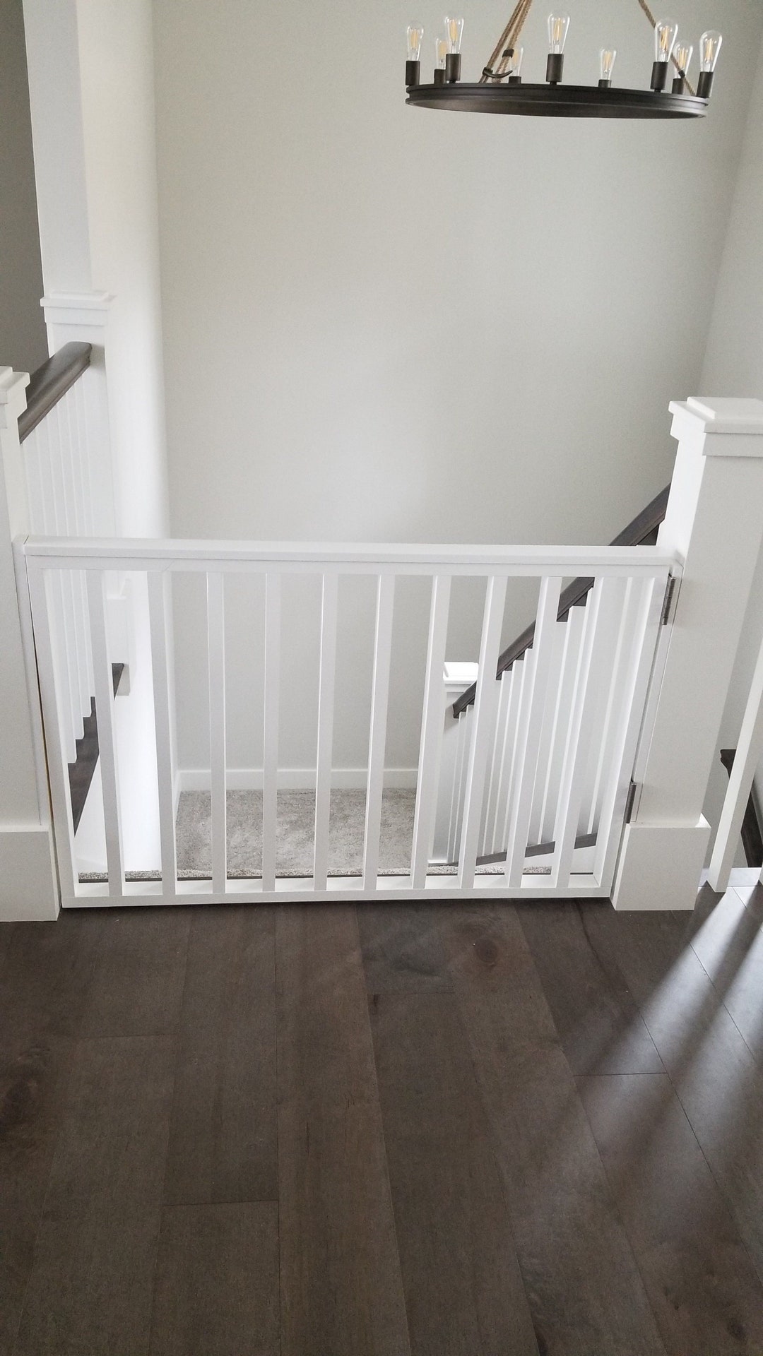 Custom Spindle Wooden Gate Baby Gate Stairway Gate White Wooden Baby