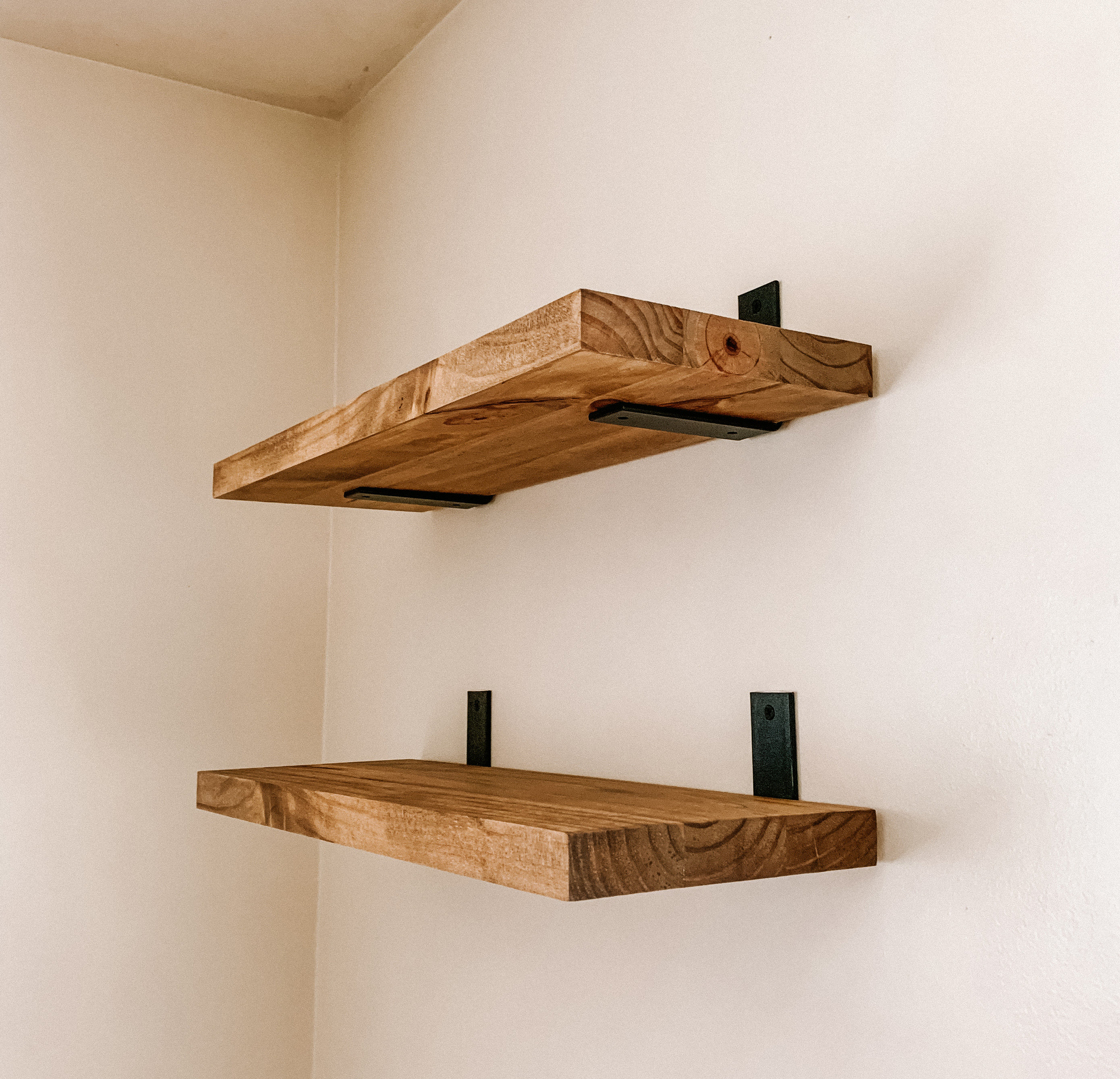 Special Walnut Industrial Wood shelves Shelves Bracketed | Etsy