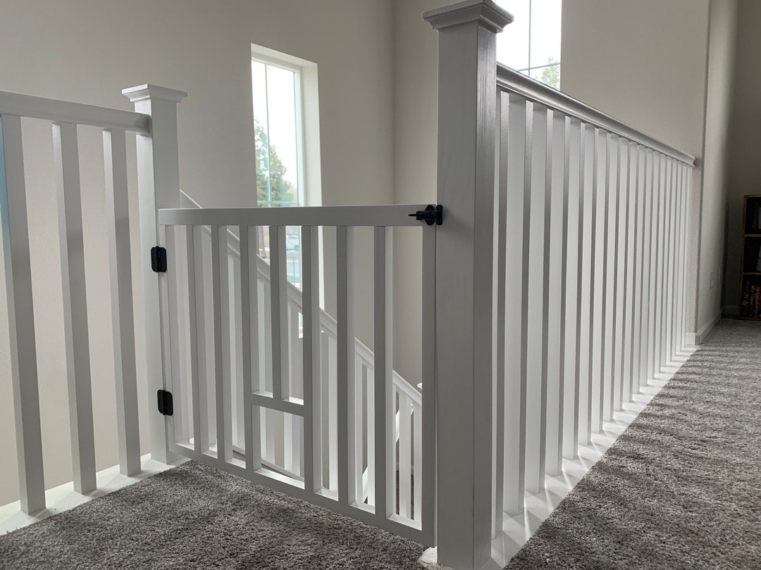 Custom Spindle Wooden Gate Baby Gate Stairway Gate White Wooden Baby
