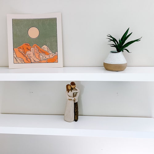 White Solid Wood Floating Shelves White Floating Shelves Etsy