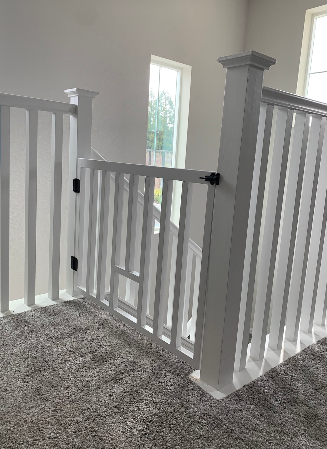 Custom Spindle Wooden Gate Baby Gate Stairway Gate White Wooden Baby ...
