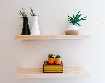 Solid wood floating shelves | Easy to install | Maple floating shelves | Solid maple floating shelf | Handmade floating shelf | Solid shelf