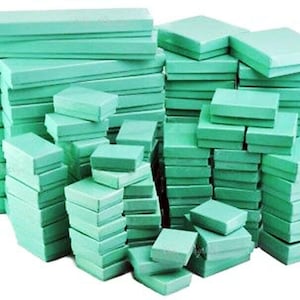 Teal Green Cotton Filled Jewelry Box. Display and Gift Box for Earrings, Rings, Necklace and Bracelet. Comes in Multiple Sizes & Quantity