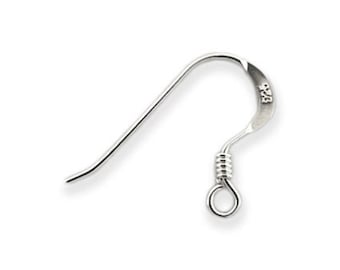 925 Sterling Silver Hammered Coil Earring Hooks | DIY Jewelry Findings