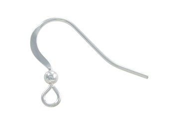 Sterling Silver Hammered Bead Earring Hooks | DIY Jewelry Findings