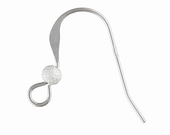 Sterling Silver Hammered Stardust Bead Earring Hooks | DIY Jewelry