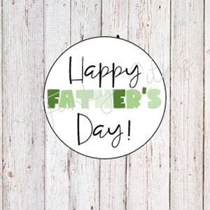 Happy Father&#39;s Day | &quot; 2x2&quot; Circle Tag | Printable | Instant Download | Cookie Tag | Father&#39;s Day