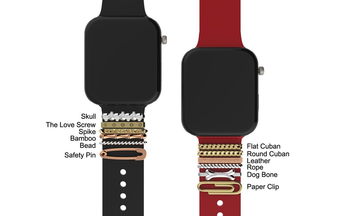 Stackable Solid Gold Apple Watch Charms for Mother's Day Etsy