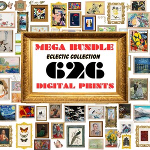 Vintage Printable Art - Eclectic Gallery MEGA BUNDLE - 600 Prints for Home Decor and Gallery Wall - Eclectic Wall Decor