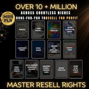10M+ Ultimate Resell Digital Products Bundle for Passive Income | PLR & MRR Rights | Digital Marketing Ready