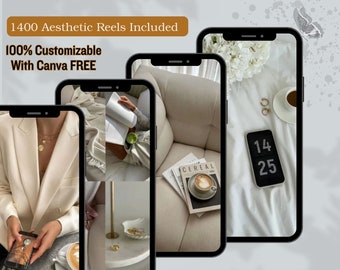 1400+ Faceless Instagram Reels Bundle with MRR - DFY Aesthetic Content & Story Templates for Faceless Accounts
