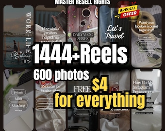 Más de 1444 Reels de Instagram sin rostro: Paquete de videos PLR (Descarga digital)