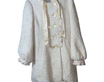 170 Elevenses Anthropologie Abrigo con capucha texturizado color marfil para mujer 6