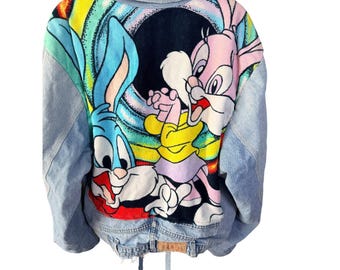 Chaqueta vaquera vintage de los 90 de Too Cute Hollywood Tiny Toons, Buster Babs, talla 22
