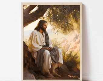 Jesus Listening - Divine Connection: Wall Art | LDS Art | Christian Printable Decor | Religious Portrait | Spiritual Gift | YW Gift