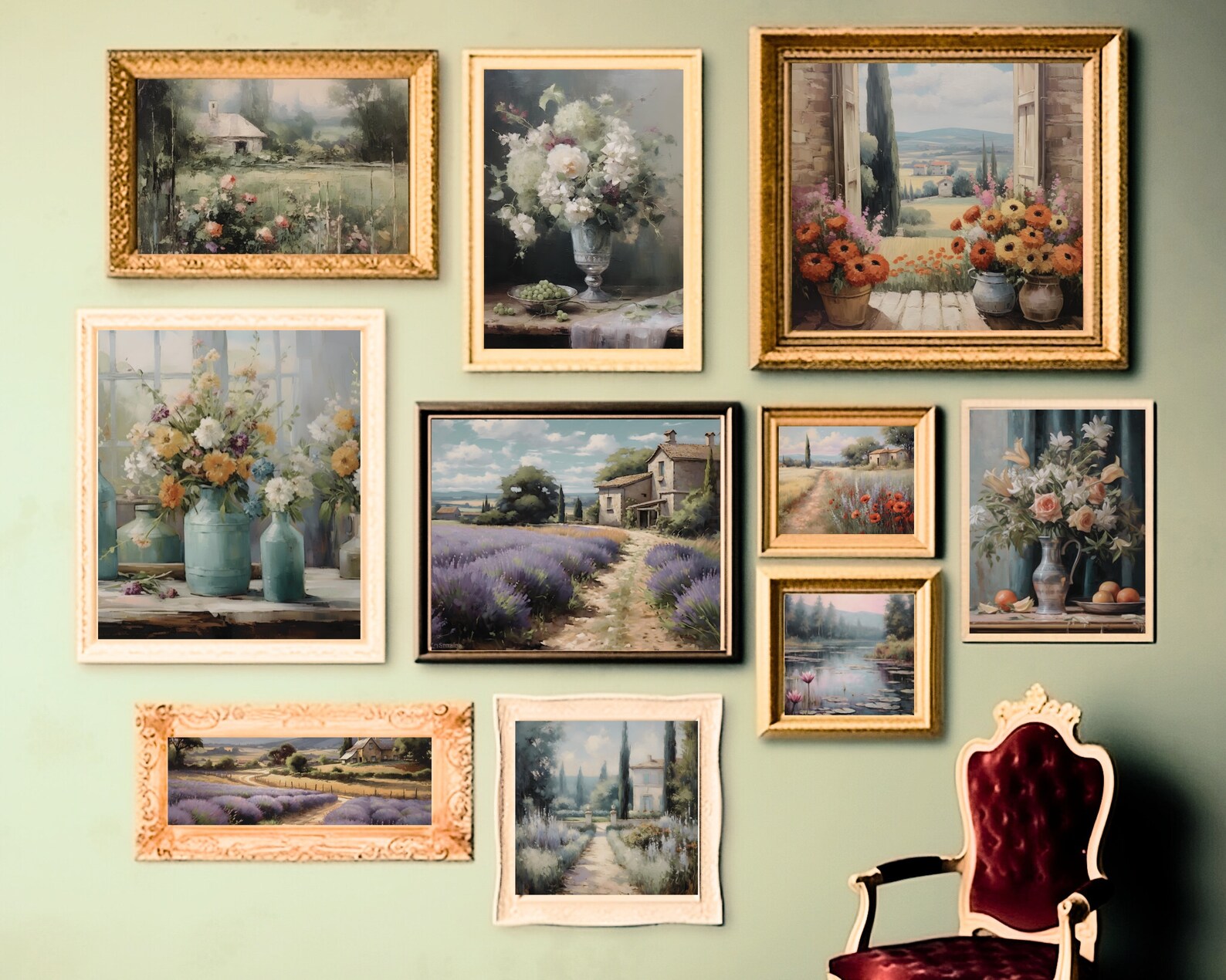 Enchanting French Country Gallery Wall Art Set 29 Digital Art Etsy