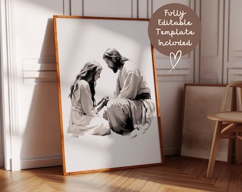 Jesus Listening Art | Personalized Christian LDS Decor (Digital Download)