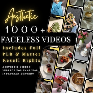 1000+ Faceless Aesthetic Stock Videos Bundle for Instagram Reels PLR / MRR Resell Rights