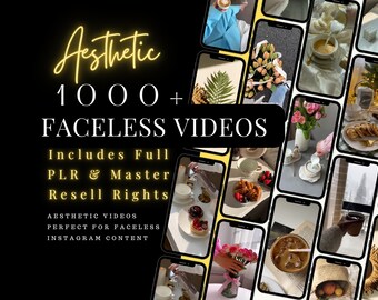 1000+ Faceless Aesthetic Stock Videos Bundle for Instagram Reels PLR / MRR Resell Rights